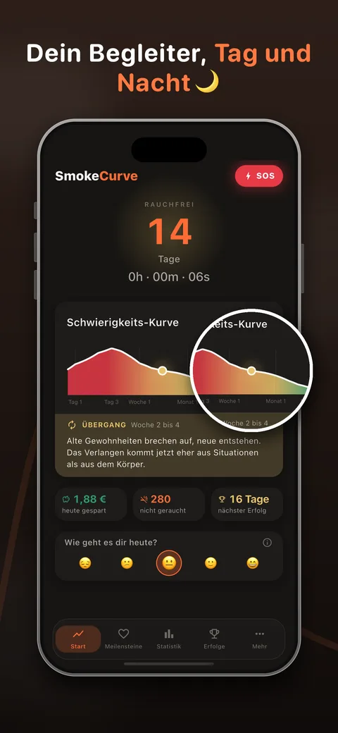 Dunkler Modus der SmokeCurve App