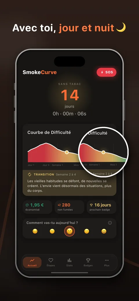 Mode sombre de l'application SmokeCurve